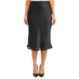 Love Sadie Skirt Black Midi Slip Flowy Trendy Retro 90s Classic Career